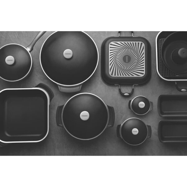 Olla Lyon de Aluminio Forjado con Antiadherente Interno y Externo Starflon Alto Rendimiento T5 Negro con Tapa 26 cm 4,6L - Imagen 2