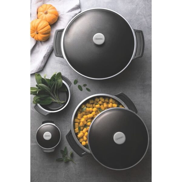 Olla Lyon de Aluminio Forjado con Antiadherente Interno y Externo Starflon Alto Rendimiento T5 Negro con Tapa 26 cm 4,6L - Imagen 3