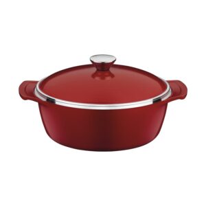 Olla Lyon de Aluminio Forjado con Antiadherente Interno y Externo Starflon Alto Rendimiento T5 Roja con Tapa 26cm 4,6L