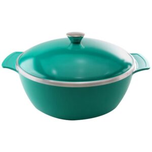 Olla Lyon de Aluminio Forjado con Antiadherente Interno y Externo Starflon Alto Rendimiento T5 verde con Tapa 26cm 4,6L