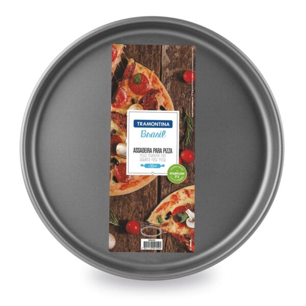Molde para Pizza Brasil de Aluminio con Antiadherente Interno y Externo de Starflon T1 30cm - Imagen 2