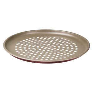 Molde para Pizza Brasil Rojo de Aluminio con Recubrimiento Antiadherente Perforado 30cm