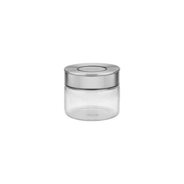 Frasco de Vidrio Purezza con Tapa de Acero Inoxidable 10cm 0,4L