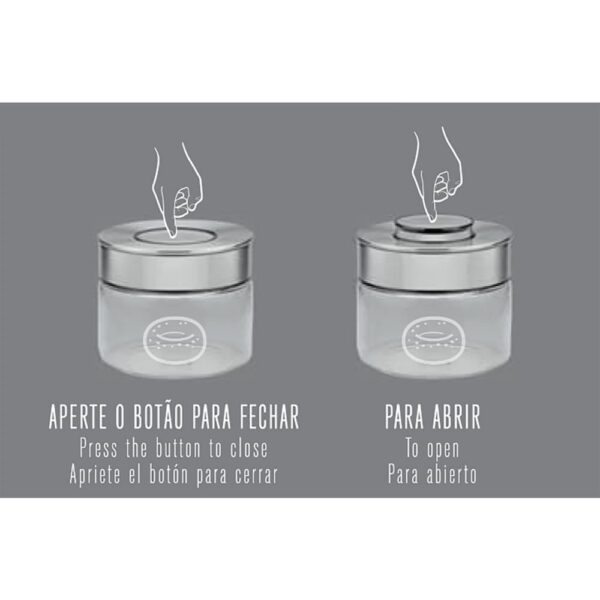 Frasco de Vidrio Purezza con Tapa de Acero Inoxidable 10cm 0,7L - Imagen 5