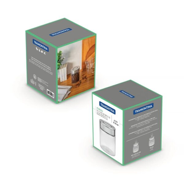Frasco de Vidrio Purezza con Tapa de Acero Inoxidable 10cm 0,7L - Imagen 7