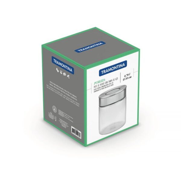 Frasco de Vidrio Purezza con Tapa de Acero Inoxidable 10cm 0,7L - Imagen 6