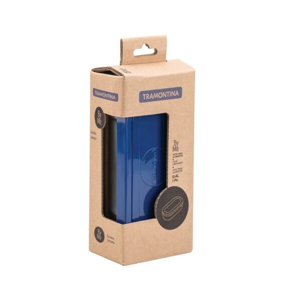 Pote para alimentos Freezinox de acero inoxidable con tapa plástica azul de 0,4L - Imagen 2