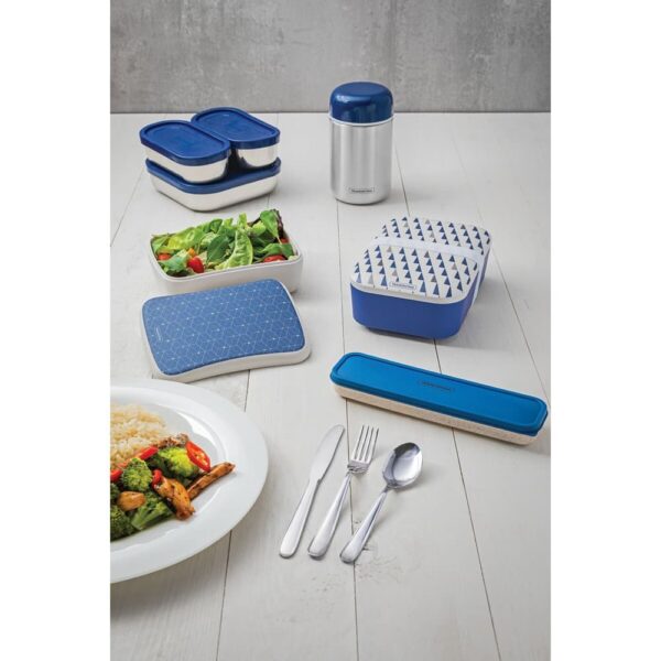 Pote para Alimentos térmico de acero inoxidable con tapa azul de 400ml - Imagen 3