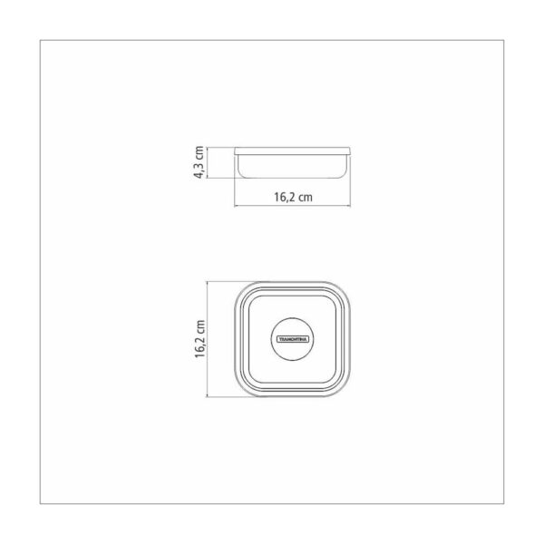 Pote para Alimentos Freezinox de acero inoxidable con tapa plástica rosa cuadrado de 0,8L - Imagen 4