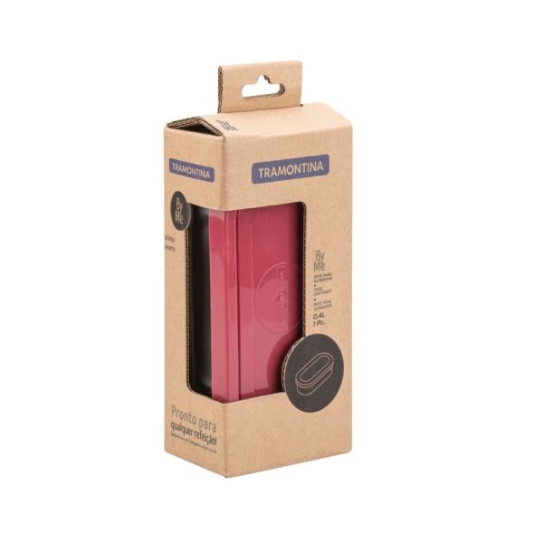 Pote para alimentos Freezinox de acero inoxidable con tapa plástica rosa de 0,4L - Imagen 2