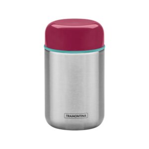 Pote para Alimentos térmico de acero inoxidable con tapa rosa de 400ml