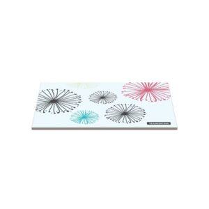 Tabla de vidrio templado rectangular blanco con estampado colorido de 20 x 30cm