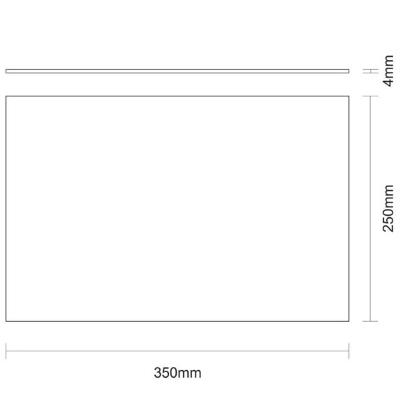 Tabla de vidrio templado rectangular blanco con estampado de colores de 25 x 35cm - Imagen 2