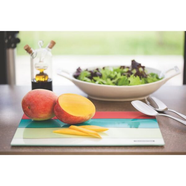 Tabla de vidrio templado rectangular blanco con estampado floral de 30 x 40cm - Imagen 3