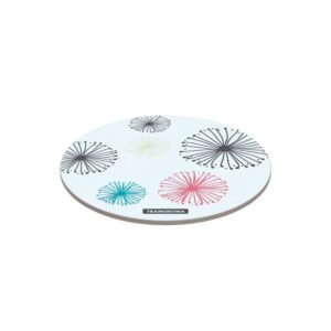 Tabla de vidrio templado redonda blanco con estampado Colorido de 25cm