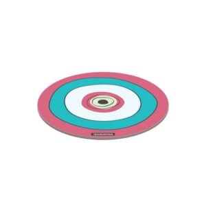 Tabla de vidrio templado redonda blanco con estampado de colores de 30cm