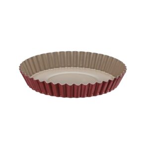Molde para Tartas y Pasteles Brasil Redondo de Aluminio con Recubrimiento Interno y Externo de Antiadherente Starflon T1 Rojo 26cm