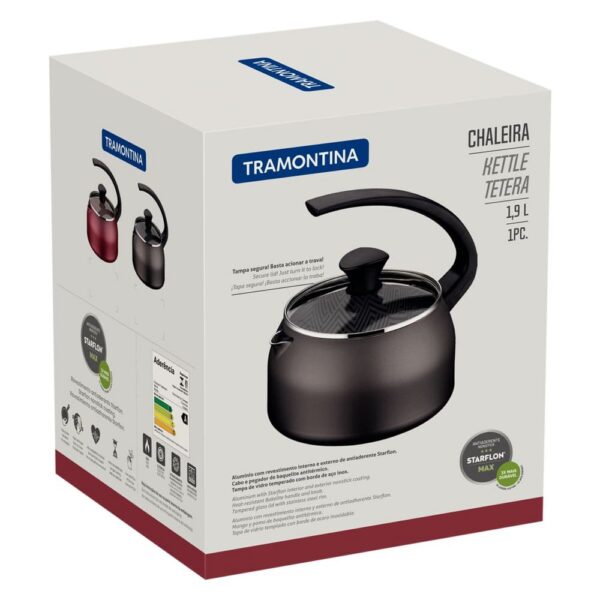 Tetera en Aluminio con Revestimiento Interno y Externo de Antiadherente Starflon Max Rojo 1,9L - Imagen 4