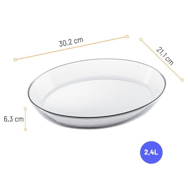 Asadera Oval de Vidrio 2,4 L - Imagen 2