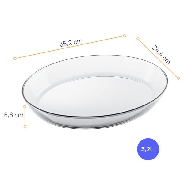 Asadera Oval de Vidrio 3,2 L - Imagen 2