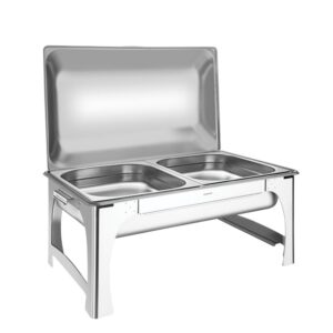 Baño María Rechaud Rectangular de Acero Inoxidable con Tapa Removible Eléctrico 8,4L 220v