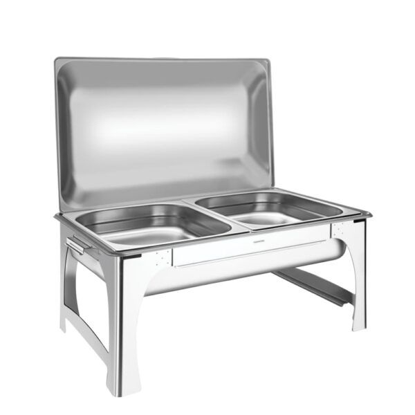 Baño María Rechaud Rectangular de Acero Inoxidable con Tapa Removible Eléctrico 8,4L 220v