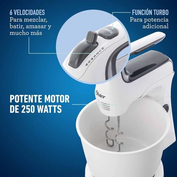 Batidora de mano y pedestal acción giratoria única 6 Velocidades - Imagen 4
