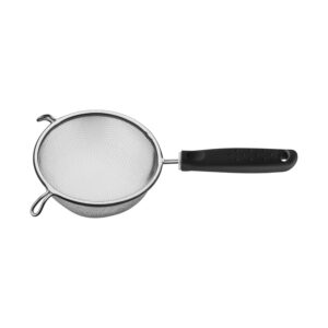 Colador Utilitá en Acero Inoxidable con Mango de Polipropileno Negro 17cm