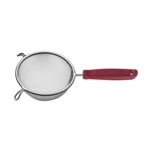 Colador Utilitá en Acero Inoxidable con Mango de Polipropileno Rojo 17cm