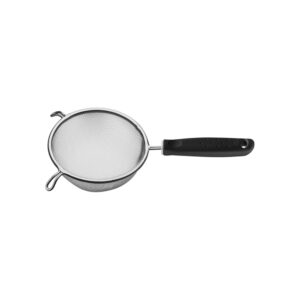 Colador Utilitá en Acero Inoxidable con Mango de Polipropileno Negro 14cm