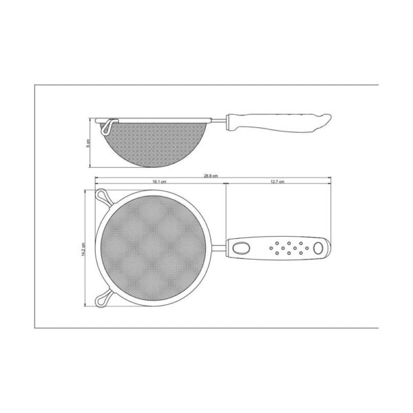 Colador Utilitá en Acero Inoxidable con Mango de Polipropileno Negro 14cm - Imagen 3