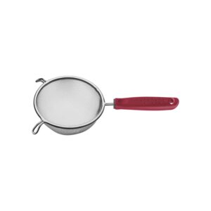 Colador Utilitá en Acero Inoxidable con Mango de Polipropileno Rojo 14cm