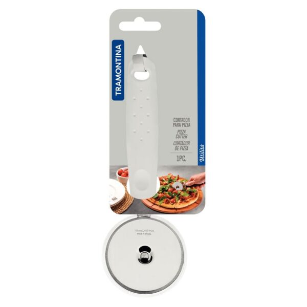 Cortador de Pizza Utilitá de Acero Inoxidable con Mango de Polipropileno Blanco - Imagen 2