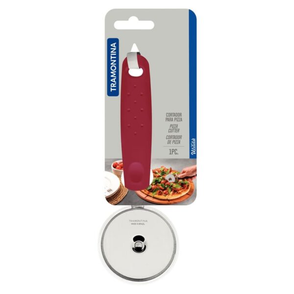 Cortador de Pizza Utilitá de Acero Inoxidable con Mango de Polipropileno Rojo - Imagen 2