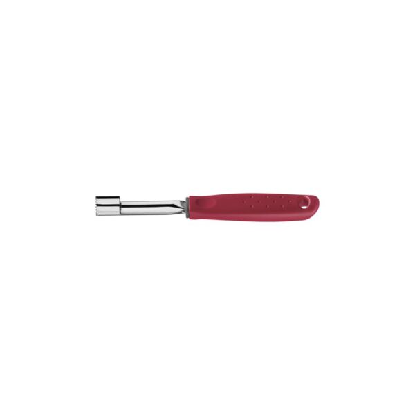 Extractor de pulpa Utilità de acero inoxidable con mango de polipropileno rojo