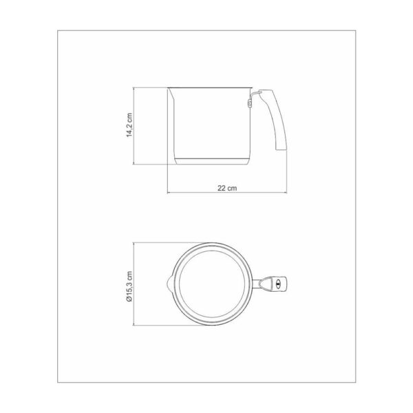 Hervidor Solar Ceramic de Acero Inoxidable Interior Triple Fondo Cerámica Mango Silicona Grafito 14 cm 2 L - Imagen 5