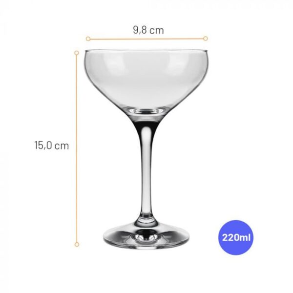 Juego de copas de cóctel Mistic 220ml con 6 piezas - Imagen 2