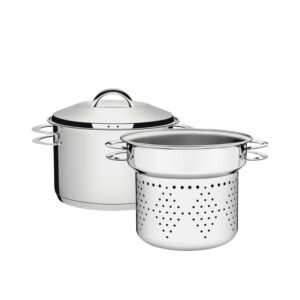 Juego Cozi Pasta Solar de Acero Inoxidable Triple Fondo con Asas 2 Piezas 20cm