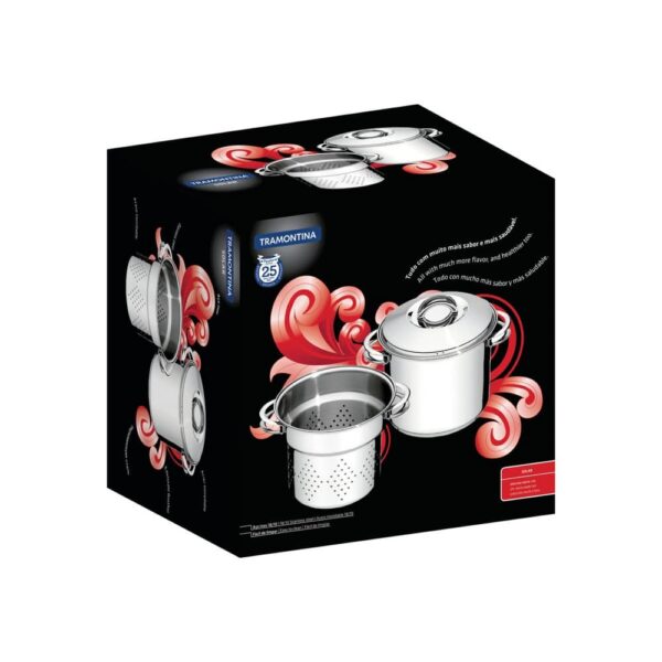 Juego cozi pasta Solar de acero inoxidable fondo triple con asas 2 piezas 24cm - Imagen 3