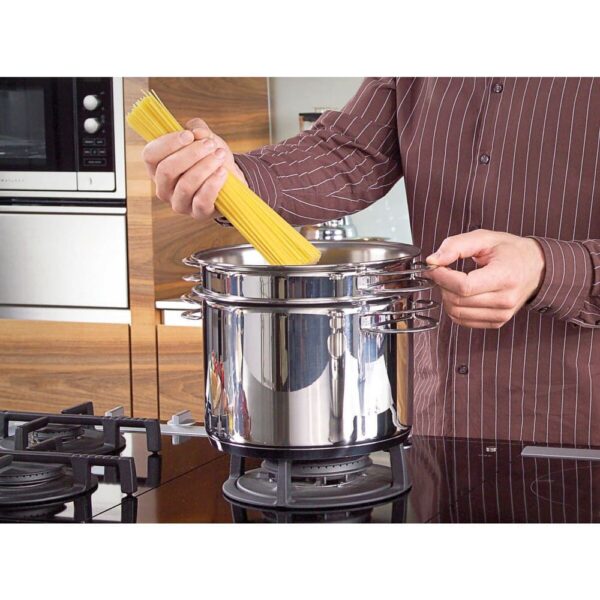 Juego cozi pasta Solar de acero inoxidable fondo triple con asas 2 piezas 24cm - Imagen 5