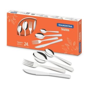 Juego de Cubiertos Búzios de acero inoxidable con cuchillo para asado 24 piezas