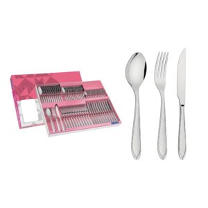 Juego de cubiertos Laguna de acero inoxidable con cuchillos para asado de 60 piezas
