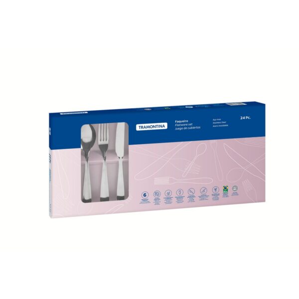 Juego de cubiertos Laguna de acero inoxidable con cuchillos para asado de 24 piezas - Imagen 2