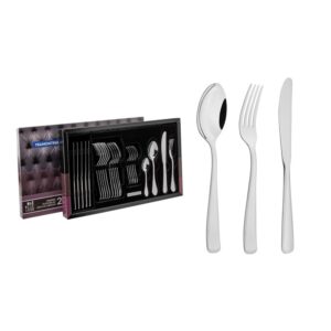 Juego de cubiertos Pacific de acero inoxidable con cuchillos de mesa forjados de 24 piezas