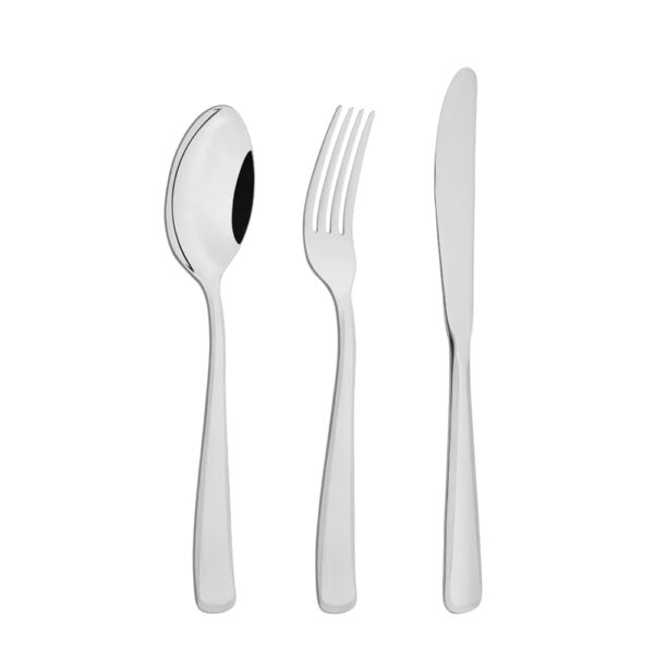Juego de cubiertos Pacific de acero inoxidable con cuchillos de mesa forjados de 24 piezas - Imagen 2