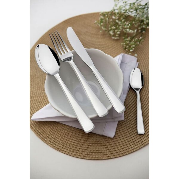 Juego de cubiertos Pacific de acero inoxidable con cuchillos de mesa forjados de 24 piezas - Imagen 5