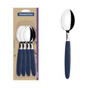 Juego de Cucharas de Mesa Ipanema con Hojas de Acero Inoxidable y Mangos de Polipropileno Azul 12 Piezas