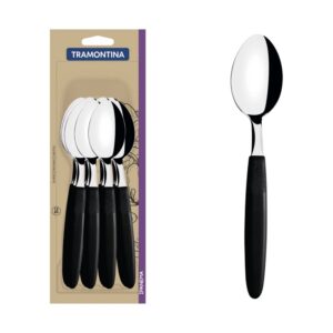 Juego de Cucharas de Mesa Ipanema con Hojas de Acero Inoxidable y Mangos de Polipropileno Negro 12 Piezas
