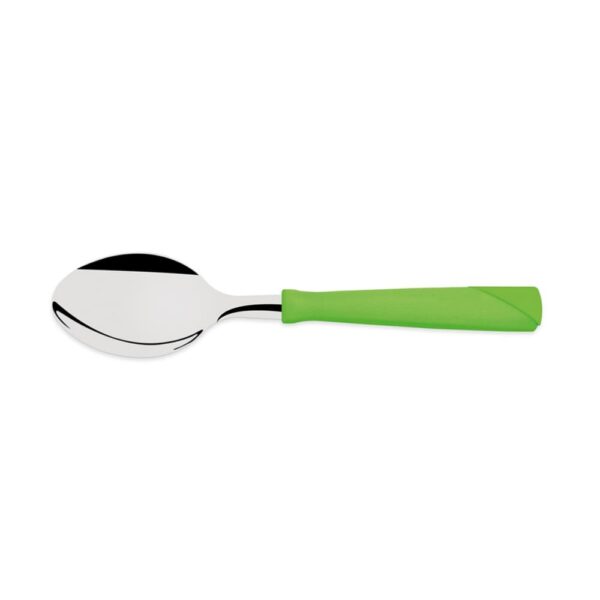 Juego de Cucharas de Mesa New Kolor con Hojas de Acero Inoxidable y Mangos de Polipropileno Verde 12 Piezas - Imagen 2