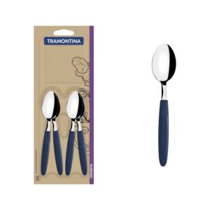 Juego de Cucharillas de Té Ipanema con Hojas de Acero Inoxidable y Mangos de Polipropileno Azul 12 Piezas